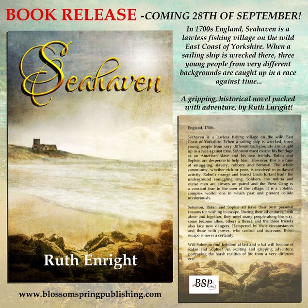Available to order through Amazon, available in paperback e-book  Please share the news and I do hope visitors to 'Writings' will read and enjoy it.

Hear my interview about Seahaven tomorrow, aired 30th November 2021, podcast is listed in archive 
TheAuthorsShow.com#ReadABook

Link to Amazon Page to purchase 'Seahaven'

https://www.amazon.co.uk/Seahaven-Ruth-Enright/dp/1739912624/ref=sr_1_1?adgrpid=1176478358465892&hvadid=73530101257447&hvbmt=be&hvdev=c&hvlocphy=41473&hvnetw=o&hvqmt=e&hvtargid=kwd-73530053365429%3Aloc-188&hydadcr=24431_2219465&keywords=seahaven+by+ruth+enright&qid=1646296719&sr=8-1